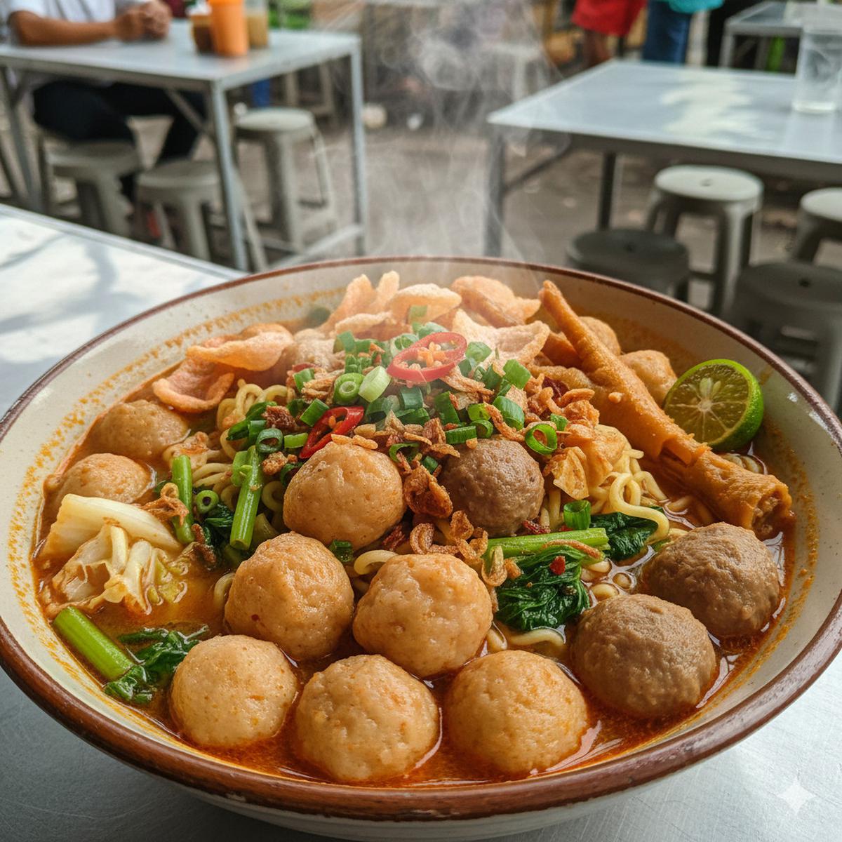 Ilustrasi Mie Bakso Aci