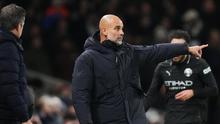 Pelatih Manchester City, Pep Guardiola, pada pertandingan Liga Inggris melawan Fulham di Craven Cottage, Rabu, 3 Desember 2025. (AP Photo/Kirsty Wigglesworth)
