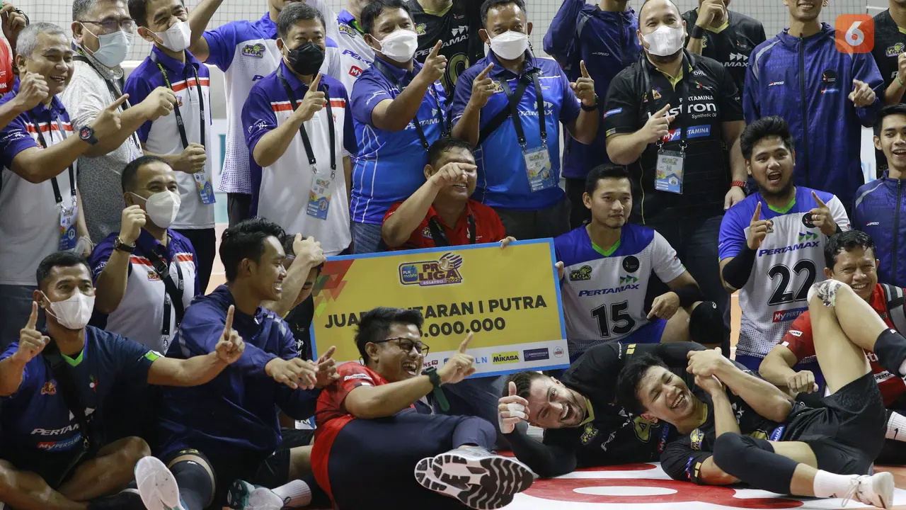 Foto: Jakarta Pertamina Pertamax Juara Putaran Pertama PLN Mobile Proliga 2022 usai Tekuk Surabaya Bhayangkara Samator di Laga Pamungkas