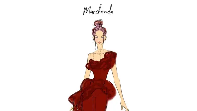 Pesona Lady in Red Marshanda di Gala Premiere La Tahzan, Pakai Gaun Merah Terinspirasi Bunga Mawar