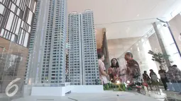 Maket apartemen The Elements diperlihatkan saat penandatangan kerjasama antara PT BSD dengan PT BNI, di Jakarta (4/3). Kerjasama tersebut terkait pembiayaan dan perkereditan apartemen  The Elements dengan menggunakan BNI. (Liputan6.com/Angga Yuniar)