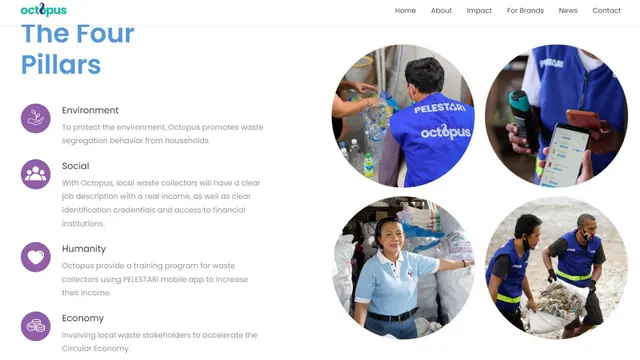 Laman situs resmi aplikasi Octopus