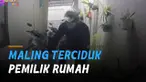 Rekaman CCTV memperlihatkan seorang pria hendak mencuri di salah satu rumah warga.