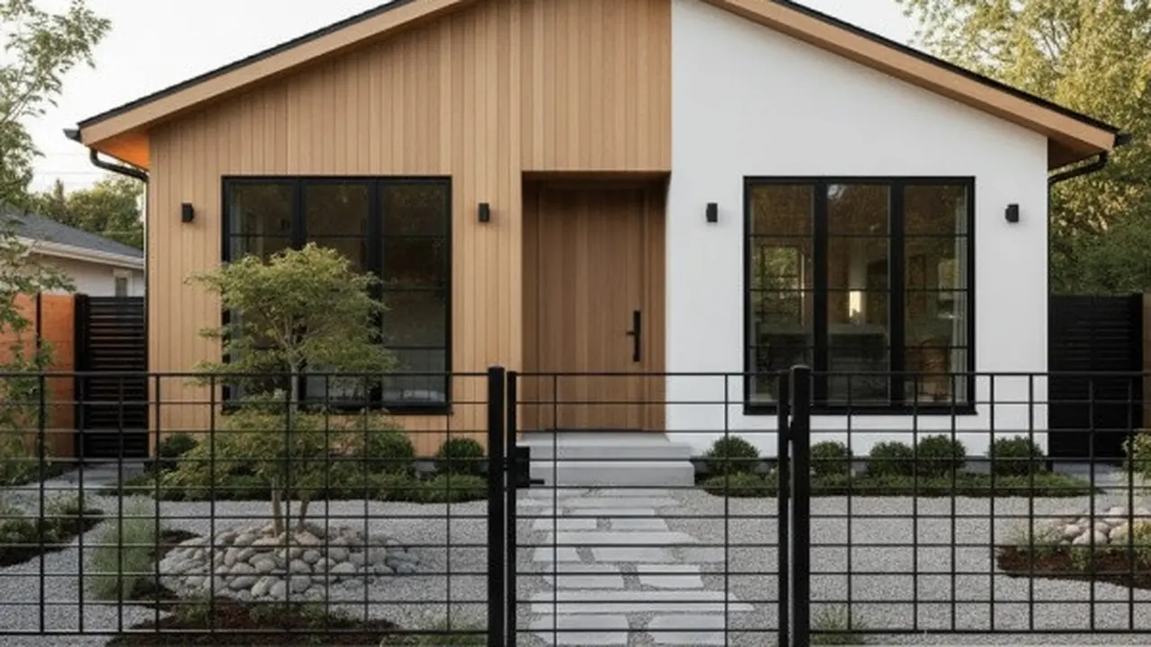 Rumah Kecil Tapi Mewah dengan Pagar Besi Hitam Doff Minimalis (Image by Gemini AI)