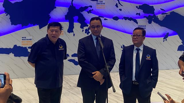 Bakal Calon Presiden dari Koalisi Perubahan untuk Persatuan (KPP) Anies Baswedan di NasDem Tower