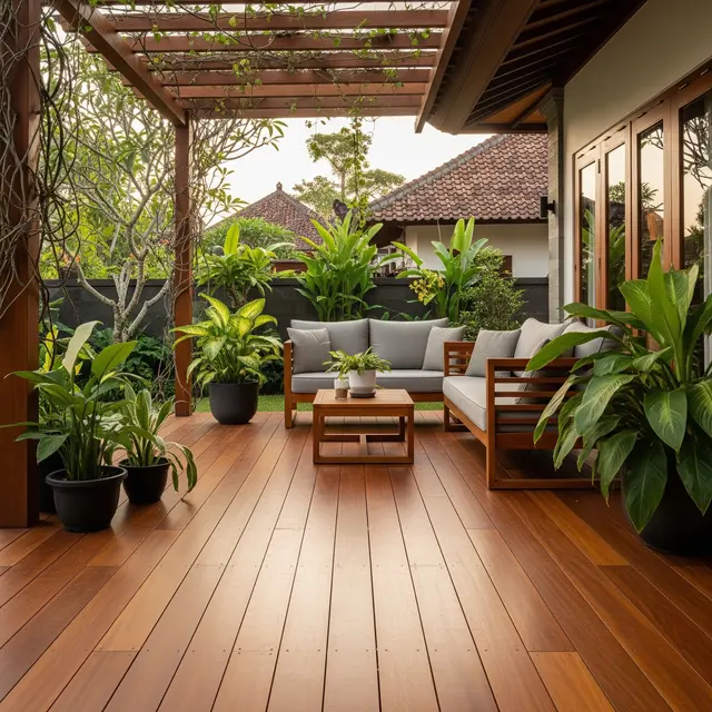 Lantai Teras Kayu Merbau (Gemini AI)