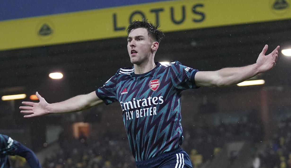 Arsenal berhasil menutup laga dengan skor 5-0. Hasil tersebut membuat The Gunners berhasil memperkuat posisinya di peringkat keempat klasemen sementara Liga Inggris dengan raihan 35 poin. Sedangkan Norwich City harus terpuruk di zona degradasi. (PA via AP/Joe Giddens)