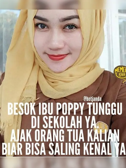 Diantara ortu kamu, siapa yang paling semangat terima ajakan Bu Poppy? (Twitters/@betjanda)