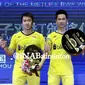 Ganda putra Kevin Sanjaya Sukamuljo/Marcus Fernaldi Gideon mempersembahkan satu gelar untuk Indonesia pada China Terbuka Super Series Premier 2017. (PBSI)