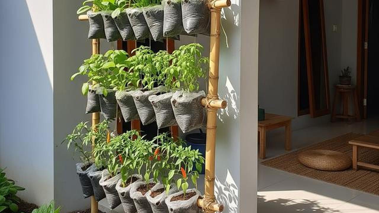 9 Desain Kebun Sayur Vertikal dari Kantong Kresek, Solusi Mandiri Pangan di Lahan Sempit