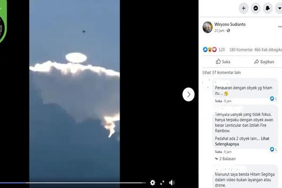Gambar Tangkapan Layar Video yang Diklaim Penampakan UFO