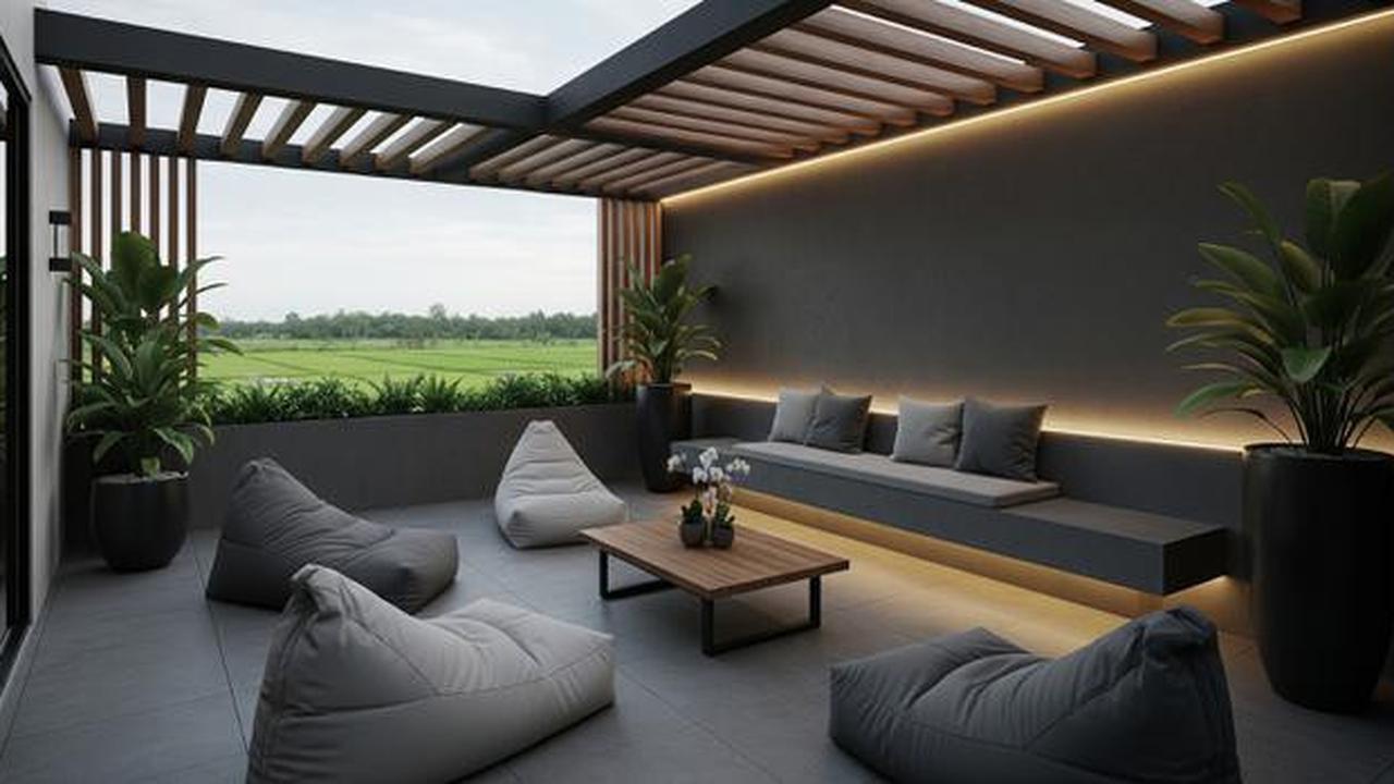 7 Desain Teras Kecil Tapi Kekinian dengan Bean Bag untuk Nobar Seru 2025