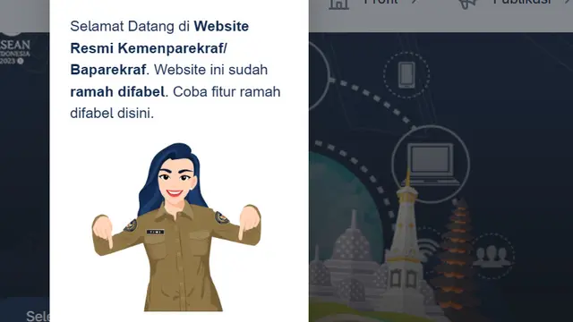 Laman Resmi Kemenparekraf Kini Dilengkapi Fitur Ramah Disabilitas, Ini Sederet Fungsinya