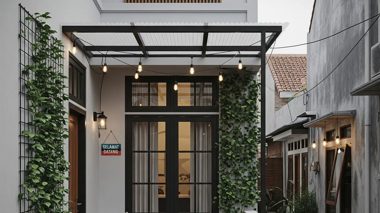 Desain Teras Sempit Tampak Modern Buat Tempat Nongkrong Nyaman