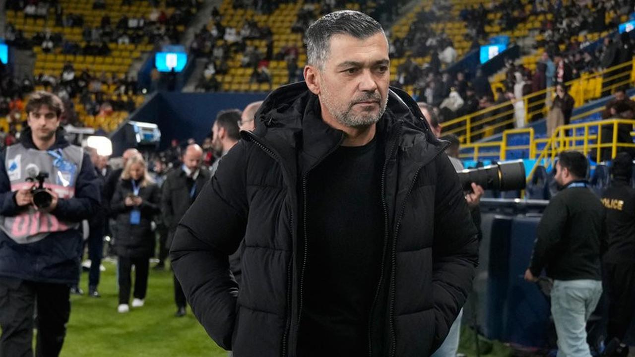 Sergio Conceicao di laga Supercoppa Italiana 2024 antara Juventus vs AC Milan, Sabtu (4/1/2025). (c) AP Photo/Altaf Qadri