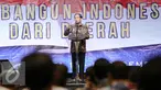 Presiden Joko Widodo memberikan kata sambutan dalam Musyawarah Nasional IV Adkasi di Jakarta, Kamis (17/12). Musyawarah nasional ini bertema 'Membangun Indonesia Dari Daerah' dengan dihadiri DPRD Kabupaten seluruh Indonesia. (Liputan6.com/Faisal R Syam)