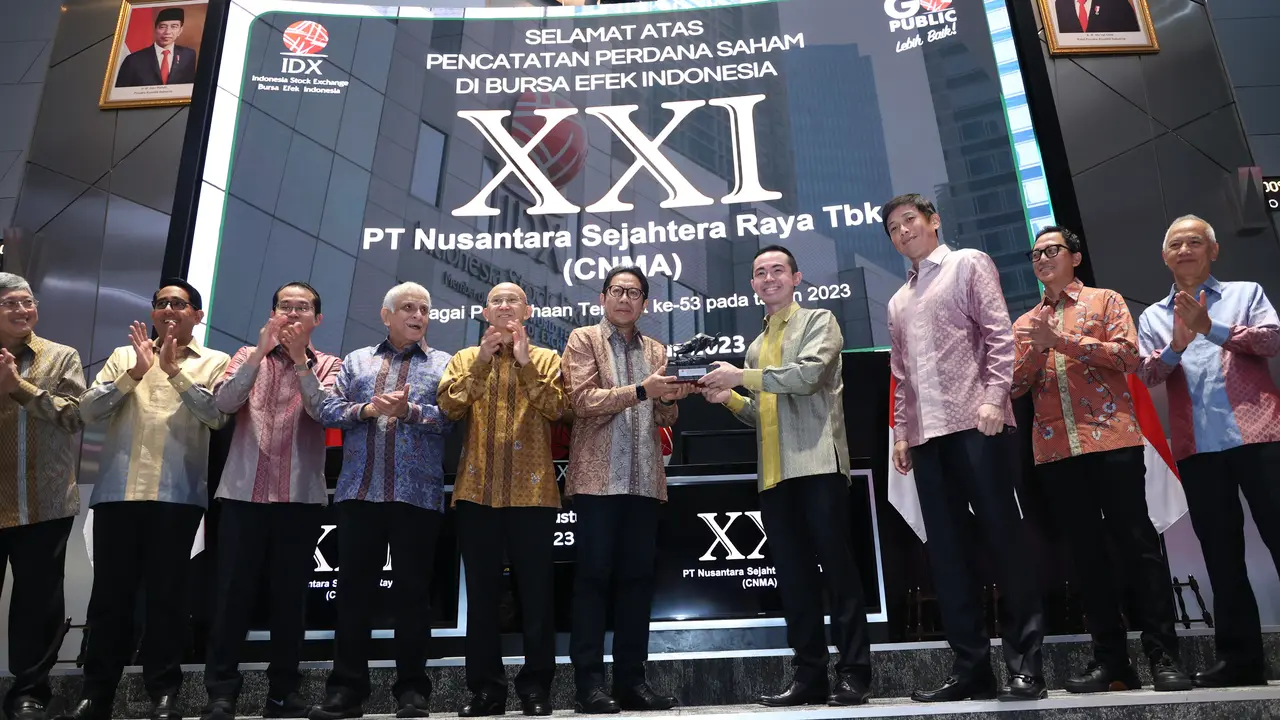 Pencatatan perdana saham PT Nusantara Sejahtera Raya Tbk (CNMA), Rabu (2/8/2023). (Foto: BEI)