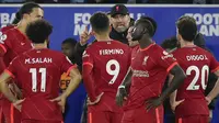 Aksi bertahan Leicester City membuat anak asuh Jurgen Klopp kewalahaan dan tak mampu mencetak gol penyama kedudukan sampai peluit panjang dibunyikan. (AP/Rui Vieira)