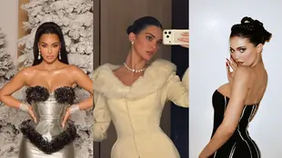 Intip gaun vintage yang dikenakan Kim Kardashian, Kendall Jenner, dan Kylie Jenner di perayaan malam Natal keluarga (@kimkardashian @kendalljenner @kyliejenner)