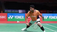 Tunggal putra Indonesia Moh. Zaki Ubaidillah kalah dari&nbsp;wakil China Liu Yang Ming Yu pada laga final di National Centre of Excellence, Guwahati, India, Minggu (19/10). Ubed harus puas&nbsp;meraih medali perak. (foto: PBSI).
