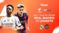 Live Streaming La Liga 2025/26: Real Madrid vs Levante, Tayang di Vidio
