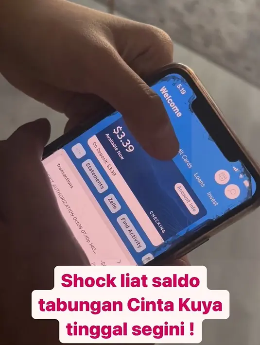 Saldo Cinta yang dikenal sebagai anak artis kondang juga membuat kaget warganet. Bahkan, Uya memperlihatkan saldo tabungan putrinya. [Instagram/king_uyakuya]