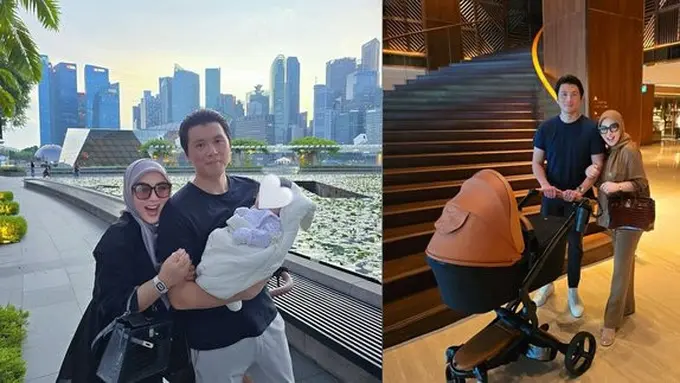 Momen Syahrini dan Reyno Barack Kompak Momong Anak saat di Singapura, Gayanya Jadi Sorotan