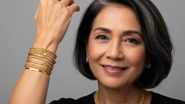 Gelang Emas Tali untuk Wanita Usia 50 Tahun ke Atas