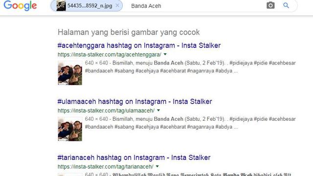 Tangkapan Gambar Hasil Penelusuran dengan Google Images