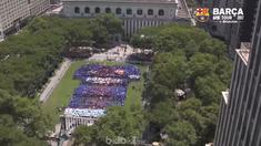Berita video Barcelona melanjutkan tur di Amerika Serikat tepatnya di kota New York dan memamerkan sebuah mural berbentuk jersey raksasa.