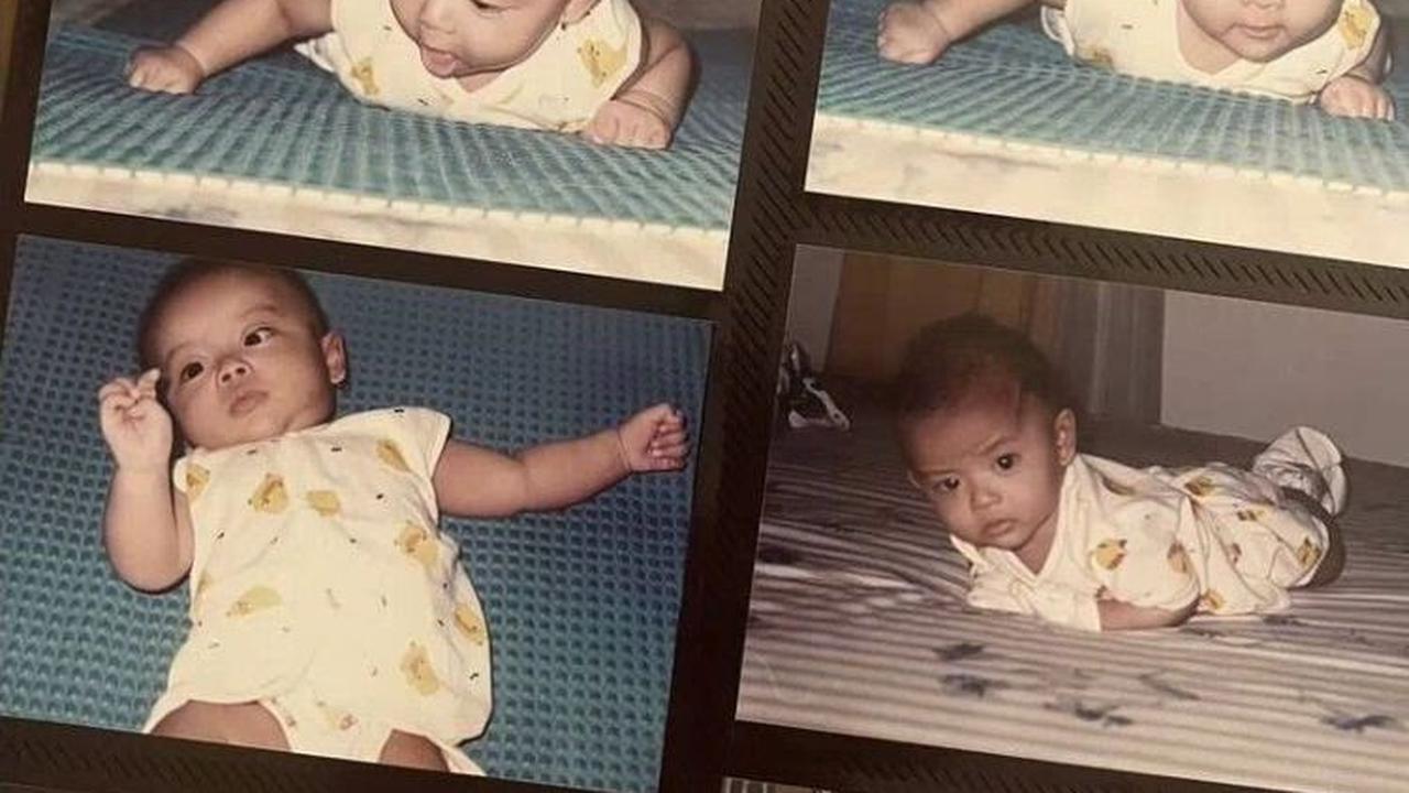 Di usia kurang lebih 3 bulan, momen saat ia baru bisa tengkurap juga diabadikan.
