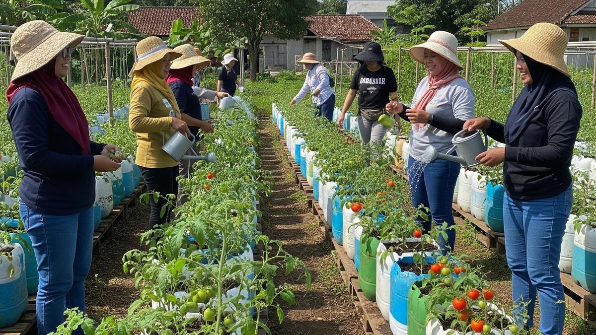 9 Contoh Kebun Tomat dari Jerigen Bekas untuk Ibu-Ibu Kelompok Wanita Tani