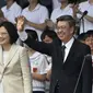 Presiden perempuan pertama Taiwan, Tsai Ing- wen bersama Wakil Presiden, Chen Chien - jen (SAM YEH/AFP)