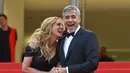 Julia Robert hadir dalam Festival Film Cannes dalam rangka pemutaran film perdananya berjudul Money Monster yang dibintangi bersama aktor George Clooney. (AFP/Bintang.com)