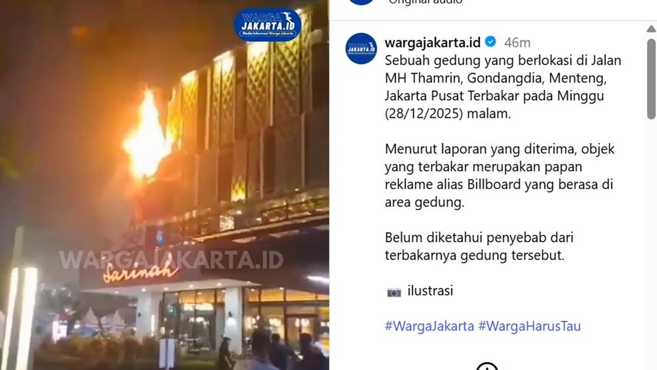 Kebakaran Mal Sarinah Thamrin, Api Sudah Padam Tak Ada Korban Jiwa