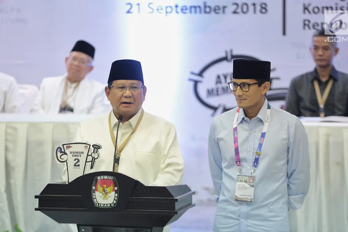 Gaya Pidato Jokowi-Ma'ruf dan Prabowo-Sandi Usai Dapat Nomor Urut