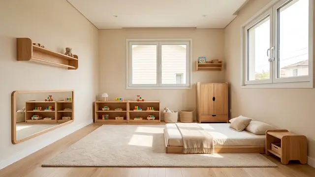 Desain Kamar Bayi Montessori dengan Kasur Lesehan.