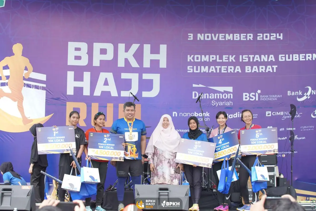 Badan Pengelola Keuangan Haji (BPKH) sukses menggelar BPKH Hajj Run 2024 di Kota Padang, Sumatera Barat, Minggu, 3 November 2024. (Istimewa)