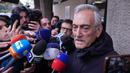 Keputusan ini terjadi setelah Gabriele Gravina mendapat desakan berat untuk lengser pasca-kegagalan timnas Italia. (Alfredo Falcone/LaPresse via AP)