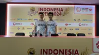 Pasangan Ganda Putri Indonesia Apriyani Rahayu/Siti Fadia Silva Ramadhanti pada Press Conference usai pertandingan Indonesia Open 2024.