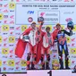 Kiandra Ramadhipa race pertama seri ketiga Asia Road Racing Championship (ARRC) 2024 di Sirkuit Motegi, Jepang, Sabtu (8/6/2024). (Dok AHRT)