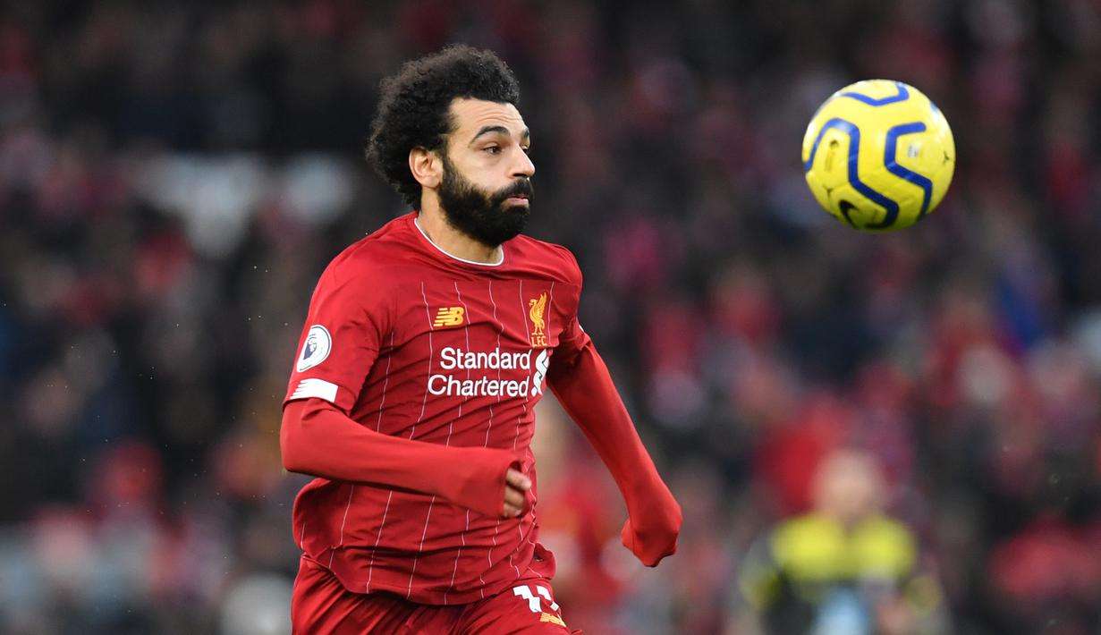 Mohamed Salah - Ketajaman Salah menjadi salah satu kunci kehebatan Liverpool di dua musim ini. Pemain asal Mesir ini menjadi salah satu pencetak gol terbanyak di Liverpool sepanjang masa di Premier League. (AFP/Paul Ellis)