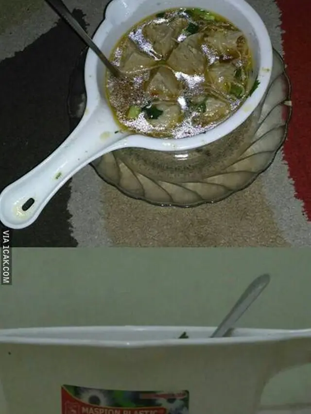 6 Potret Alih Fungsi Gayung Mandi Buat Tempat Makan Ini Nyeleneh