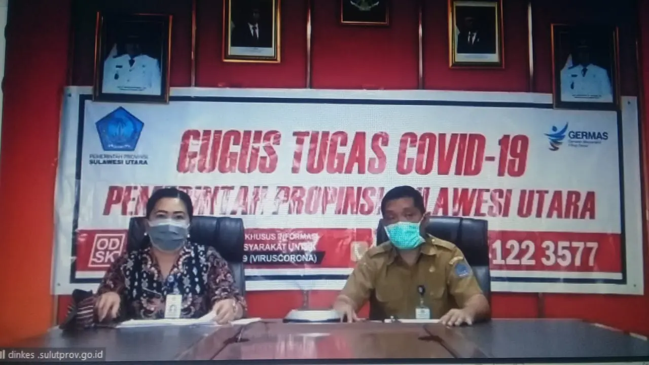 Jubir Gugus Tugas Covid-19 Provinsi Sulut dr Steaven Dandel (kanan) saat video conference, Senin malam (18/5/2020).