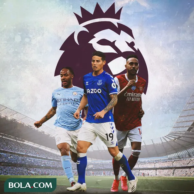 Premier League - Raheem Sterling, James Rodriquez, Pierre-Emerick Aubameyang