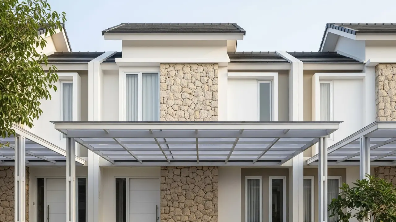 Desain Rumah di Cluster Kecil Ada Carport