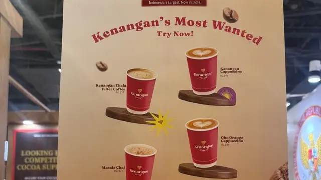 Sejumlah menu Kopi Kenangan di gerainya di India.