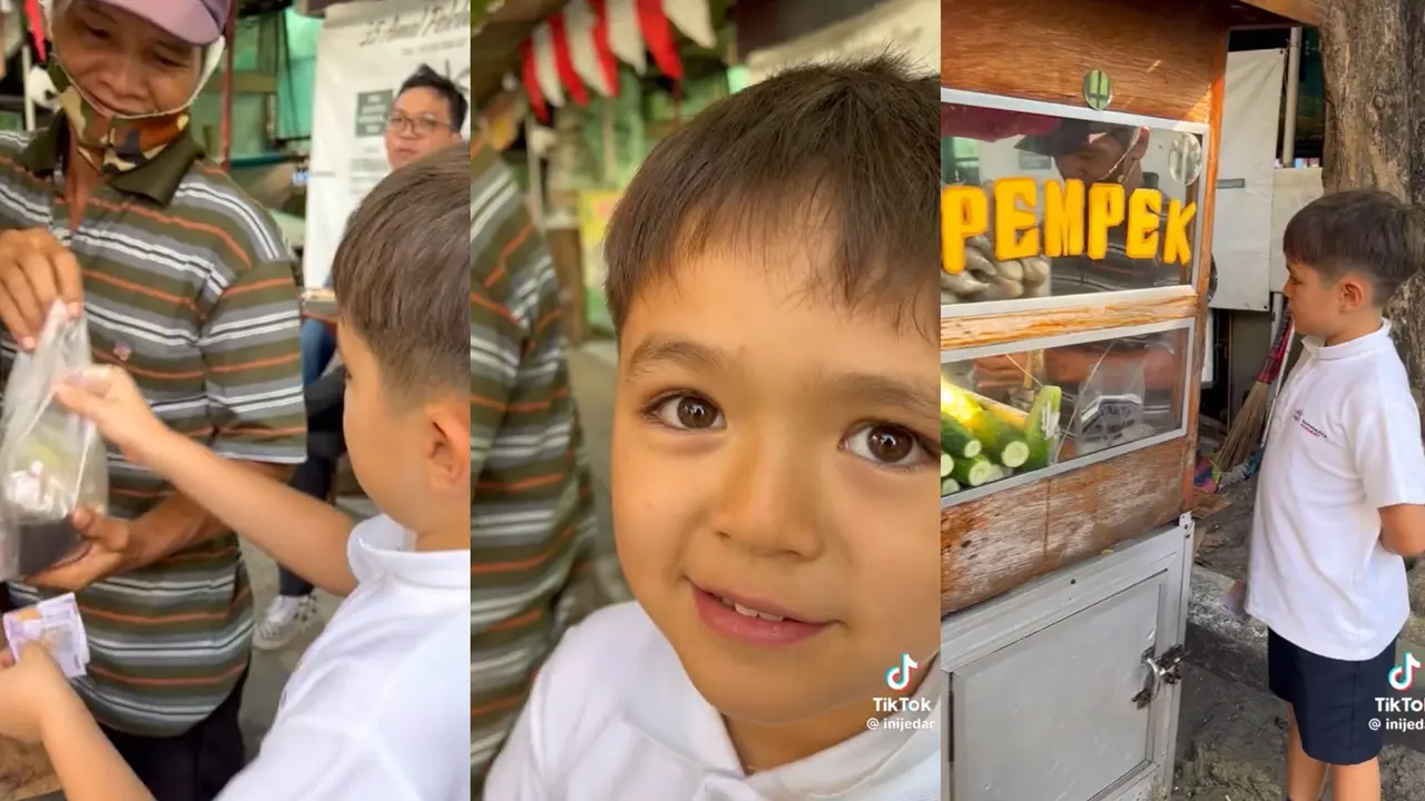 Viral El Barack Anak Jessica Iskandar Jajan Pempek