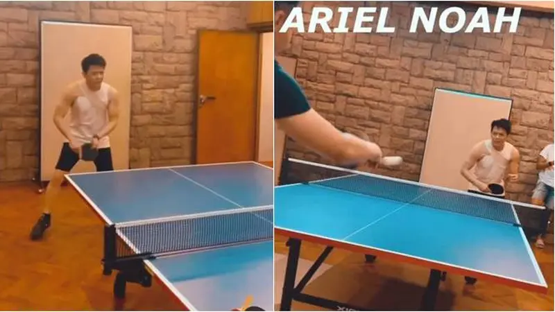 Bakal Tanding di Vindes, Ini 6 Potret Ariel Noah Latihan Ping Pong