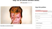 Fans David Bowie dari seluruh dunia membuat petisi meminta David Bowie kembali dihidupkan